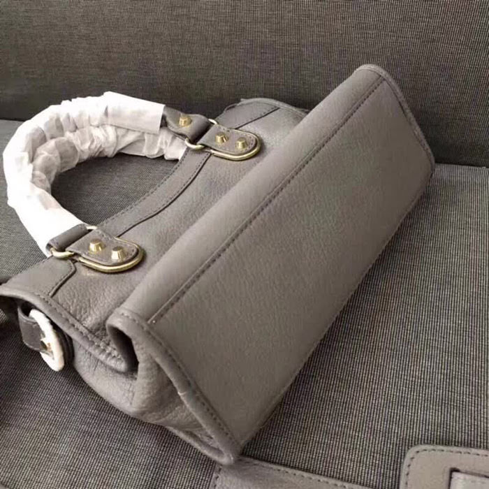 BALENCIAG巴黎世家 機車包 23cm原版山羊皮配金邊 手提肩背斜挎包  BL1371